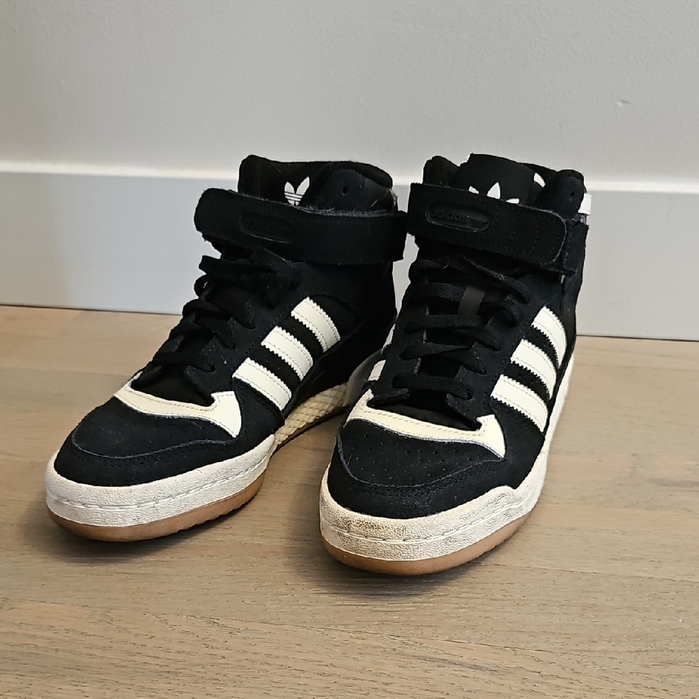 Black and White High-Top Sneakers